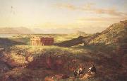 Thomas Cole The Temple of Segesta with the Artist Sketching (mk13) Spain oil painting artist